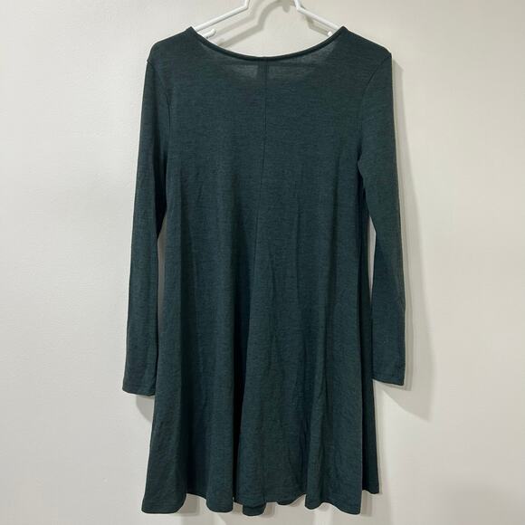 Old Navy Womens Sz Small Petite Fir Ever Green Long Sleeve Rib Knit Swing Dress - Picture 5 of 5